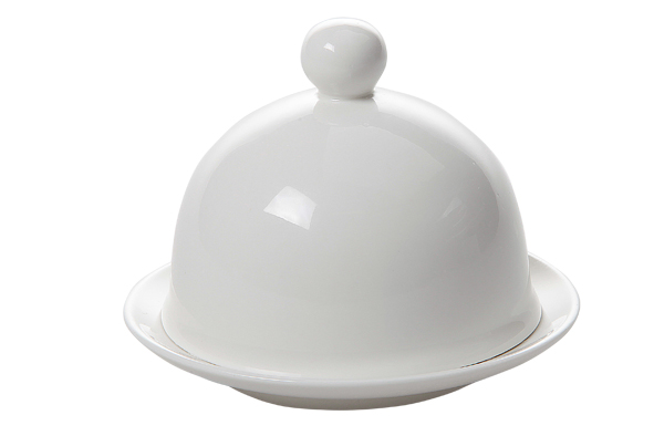 Beurrier porcelaine + cloche D7,5cm